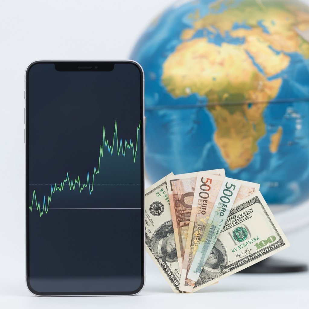 외화예금 통장과 세계 지도